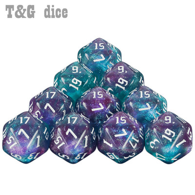 Комплект 20-странни многостранни зарове 10 бр Glitter D20 Polyhedral Dice for Party Supplies Party Family Games Dices Accessaries