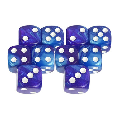 10 tk/pakk Kuuepoolne täringukomplekt D6 16 mm täringutega mitmevärvilised matemaatika õppevahendid RPG DND rollimängude lauamängu rekvisiidid