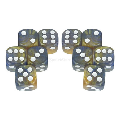 10 tk/pakk Kuuepoolne täringukomplekt D6 16 mm täringutega mitmevärvilised matemaatika õppevahendid RPG DND rollimängude lauamängu rekvisiidid