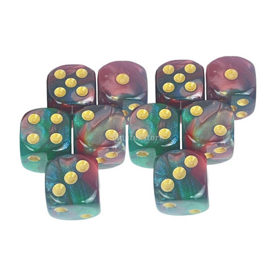 10 tk/pakk Kuuepoolne täringukomplekt D6 16 mm täringutega mitmevärvilised matemaatika õppevahendid RPG DND rollimängude lauamängu rekvisiidid