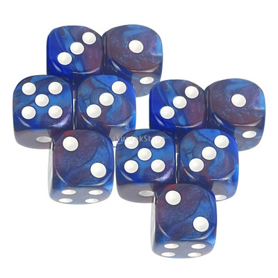 10 tk/pakk Kuuepoolne täringukomplekt D6 16 mm täringutega mitmevärvilised matemaatika õppevahendid RPG DND rollimängude lauamängu rekvisiidid