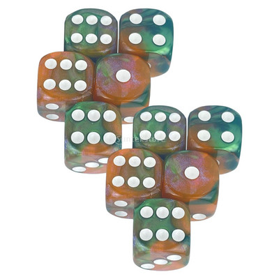 10 tk/pakk Kuuepoolne täringukomplekt D6 16 mm täringutega mitmevärvilised matemaatika õppevahendid RPG DND rollimängude lauamängu rekvisiidid