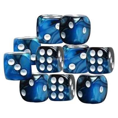10 tk/pakk Kuuepoolne täringukomplekt D6 16 mm täringutega mitmevärvilised matemaatika õppevahendid RPG DND rollimängude lauamängu rekvisiidid