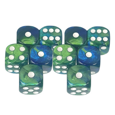 10 tk/pakk Kuuepoolne täringukomplekt D6 16 mm täringutega mitmevärvilised matemaatika õppevahendid RPG DND rollimängude lauamängu rekvisiidid