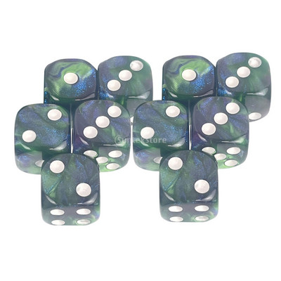 10 tk/pakk Kuuepoolne täringukomplekt D6 16 mm täringutega mitmevärvilised matemaatika õppevahendid RPG DND rollimängude lauamängu rekvisiidid