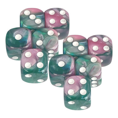 10 tk/pakk Kuuepoolne täringukomplekt D6 16 mm täringutega mitmevärvilised matemaatika õppevahendid RPG DND rollimängude lauamängu rekvisiidid