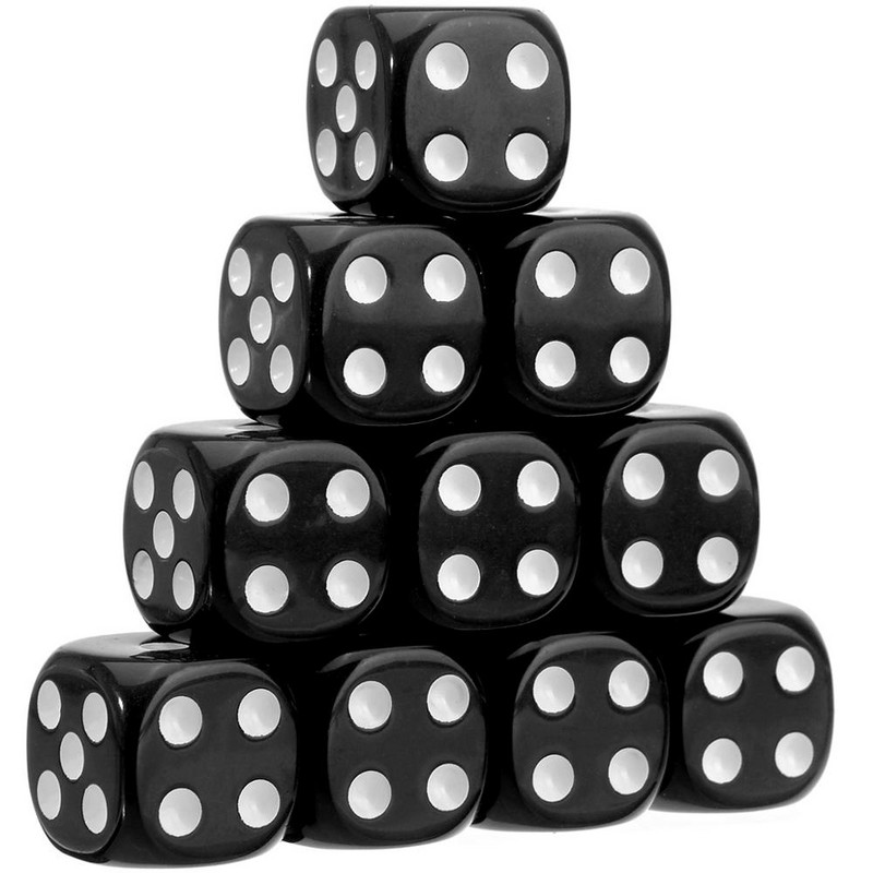 10 τεμ. Πολύχρωμο ακρυλικό γωνιακό ζάρι 6 όψεων 16 mm Φορητά επιτραπέζια παιχνίδια Ζάρια Καλύτερη προσφορά