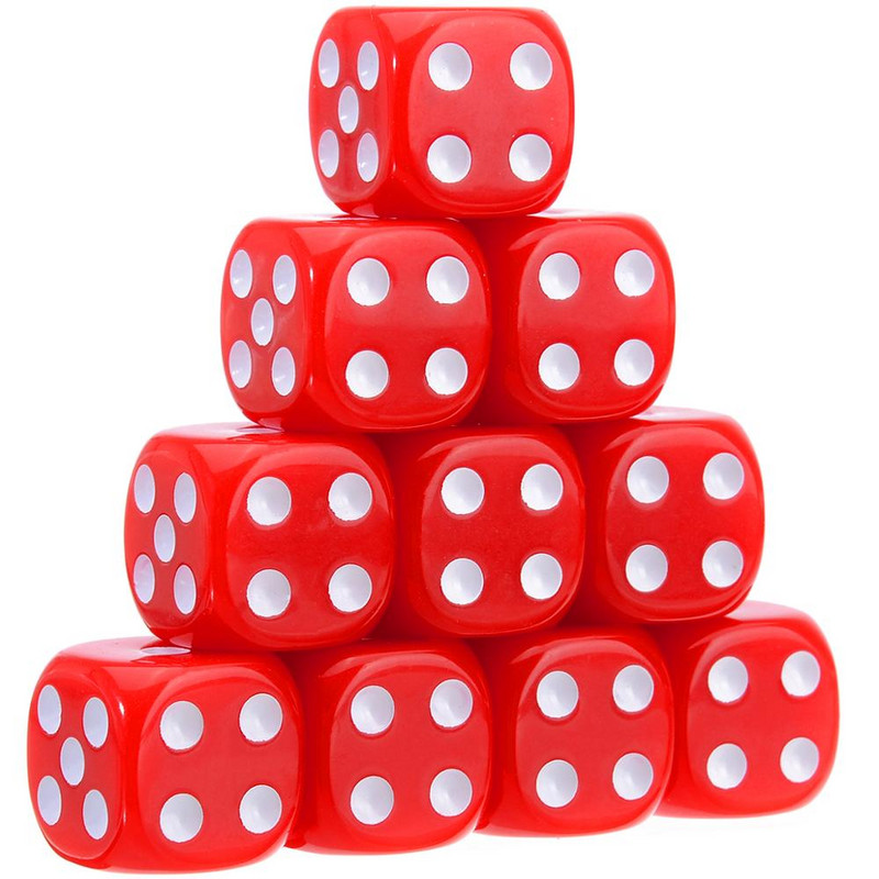 10 τεμ. Πολύχρωμο ακρυλικό γωνιακό ζάρι 6 όψεων 16 mm Φορητά επιτραπέζια παιχνίδια Ζάρια Καλύτερη προσφορά