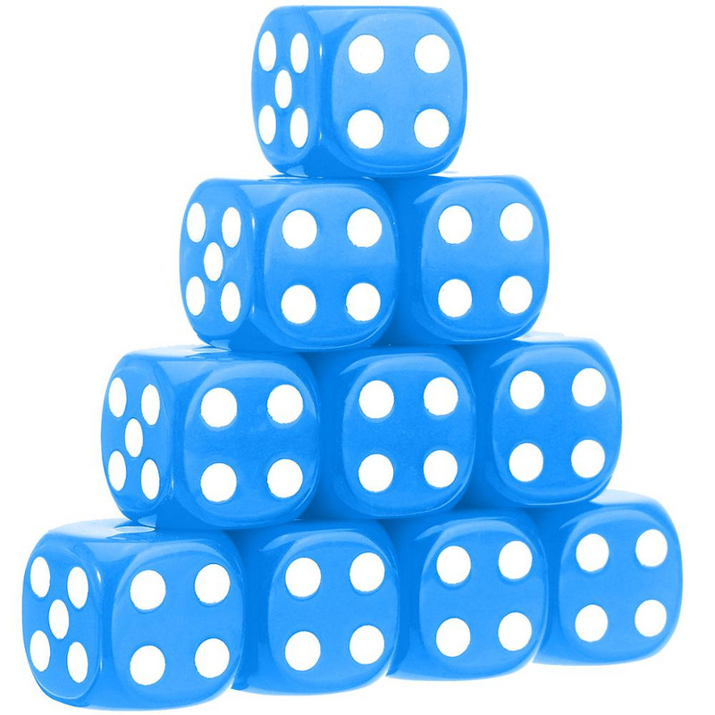 10 τεμ. Πολύχρωμο ακρυλικό γωνιακό ζάρι 6 όψεων 16 mm Φορητά επιτραπέζια παιχνίδια Ζάρια Καλύτερη προσφορά