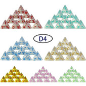 10 DB TRPG D4 dobókocka DNDGame-hez 4 oldalas játékokhoz