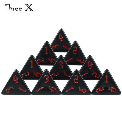 10 DB TRPG D4 dobókocka DNDGame-hez 4 oldalas játékokhoz