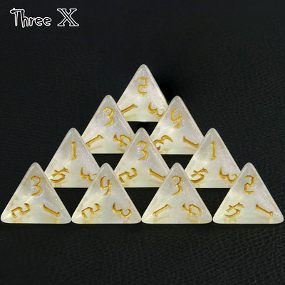 10 DB TRPG D4 dobókocka DNDGame-hez 4 oldalas játékokhoz