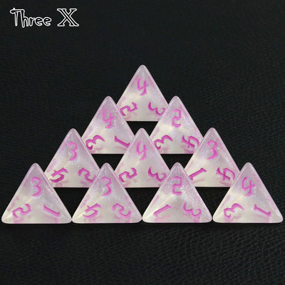 10 DB TRPG D4 dobókocka DNDGame-hez 4 oldalas játékokhoz