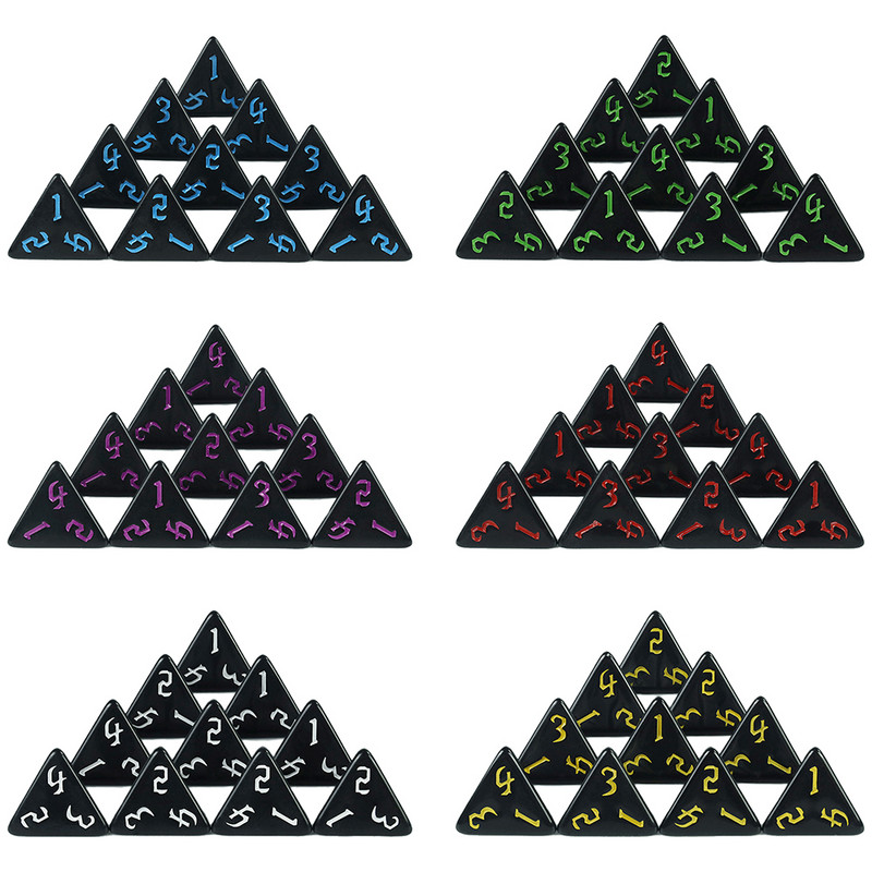 10 DB TRPG D4 dobókocka DNDGame-hez 4 oldalas játékokhoz