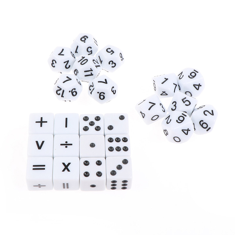 24 db/csomag kocka összeadás kivonás szorzás osztás matematikai aritmetikai kocka szimbólum akril tört dobókocka segédeszköz