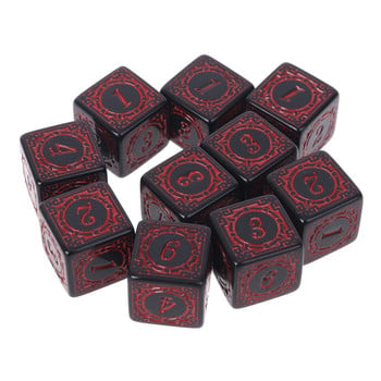 10 τμχ D6 Πολυεδρικοί αριθμοί με τετράγωνα άκρα 6 όψεων Ζάρια χάντρες Επιτραπέζιο επιτραπέζιο παιχνίδι ρόλων