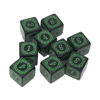 10 τμχ D6 Πολυεδρικοί αριθμοί με τετράγωνα άκρα 6 όψεων Ζάρια χάντρες Επιτραπέζιο επιτραπέζιο παιχνίδι ρόλων