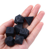 7db fekete RPG kockakészlet Vicces akril kockák szám asztali digitális kocka, nyomtatatlan poliéder kockák társasjáték kocka