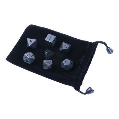 7db fekete RPG kockakészlet Vicces akril kockák szám asztali digitális kocka, nyomtatatlan poliéder kockák társasjáték kocka
