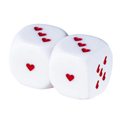 2db/csomag Új 25mm-es akril kocka piros fehér szív alakú pip asztali játékokkal kellékek nagy méretű kerek sarokkockákkal kockával