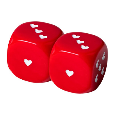 2db/csomag Új 25mm-es akril kocka piros fehér szív alakú pip asztali játékokkal kellékek nagy méretű kerek sarokkockákkal kockával