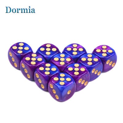 Noua sosire 10 buc 2 culori colțuri rotunjite zaruri pentru jocuri, 12 mm 6 fețe cu puncte standard, pentru cazinou ca accesorii pentru jocuri de masă