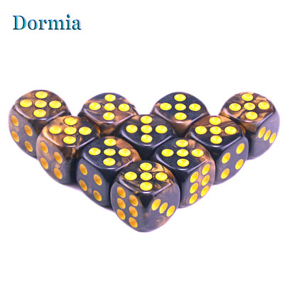 Noua sosire 10 buc 2 culori colțuri rotunjite zaruri pentru jocuri, 12 mm 6 fețe cu puncte standard, pentru cazinou ca accesorii pentru jocuri de masă
