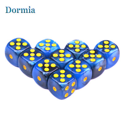Noua sosire 10 buc 2 culori colțuri rotunjite zaruri pentru jocuri, 12 mm 6 fețe cu puncte standard, pentru cazinou ca accesorii pentru jocuri de masă