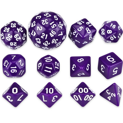 12 ΤΕΜ Πολυεδρικά ζάρια για TRPG DND D4 D6 D8 D10(0-9) D10(00-90) D10(1-10) D12 D16 D20 D24 D30 D60