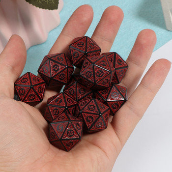 10Pcs 20 Sided Polyhedral Acrylic Table Game Dice D20 Dice for Math Dice Games Kit Акрилни зарове за парти настолни игри