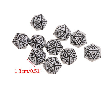 10Pcs 20 Sided Polyhedral Acrylic Table Game Dice D20 Dice for Math Dice Games Kit Акрилни зарове за парти настолни игри