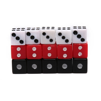 50 τεμ/παρτίδα ζάρια 8mm Πλαστικά λευκά/κόκκινα/μαύρα ζάρια τυχερού παιχνιδιού Standard Six Sided Decider Birthday Parties Board Game Drop Shipping