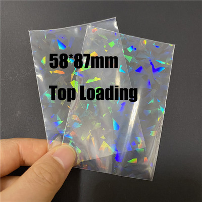 50 τμχ/Παρτίδα Foil σε σχήμα καρδιάς Επάνω μανίκια φόρτωσης λέιζερ για επιτραπέζια κάρτα παιχνιδιών YGO Προστατευτικό φωτογραφιών Κάλυμμα εμπορικών καρτών