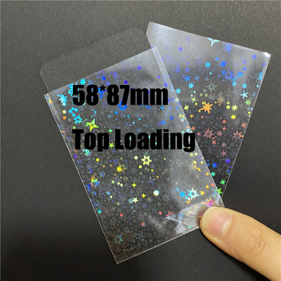 50 τμχ/Παρτίδα Foil σε σχήμα καρδιάς Επάνω μανίκια φόρτωσης λέιζερ για επιτραπέζια κάρτα παιχνιδιών YGO Προστατευτικό φωτογραφιών Κάλυμμα εμπορικών καρτών