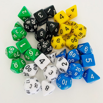 Непрозрачни цветове Polyhedral 7-Piece RPG Dice Set D4 D6 D8 D10 D% D12 D20 за настолни ролеви игри DND d6 dice set dice lot