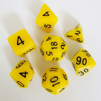 Непрозрачни цветове Polyhedral 7-Piece RPG Dice Set D4 D6 D8 D10 D% D12 D20 за настолни ролеви игри DND d6 dice set dice lot