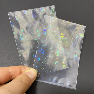 50 tk 58x87mm Laser Star kalliskivist südamekaardi varrukad vilkuvate kaardikile kaitseks Holograafiline foolium Tarokaartide sidekile