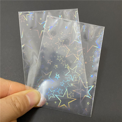 50 tk 58x87mm Laser Star kalliskivist südamekaardi varrukad vilkuvate kaardikile kaitseks Holograafiline foolium Tarokaartide sidekile