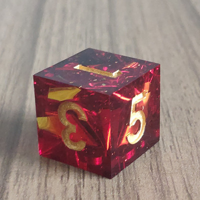 Mini Planet DND D6 täringud Käsitsi valmistatud vaigust 6 küljega täringud, teravate servadega Mitmetahulised lillede täringud RPG lauamängude jaoks D&D täringud