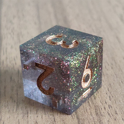 Mini Planet DND D6 täringud Käsitsi valmistatud vaigust 6 küljega täringud, teravate servadega Mitmetahulised lillede täringud RPG lauamängude jaoks D&D täringud