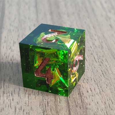 Mini Planet DND D6 täringud Käsitsi valmistatud vaigust 6 küljega täringud, teravate servadega Mitmetahulised lillede täringud RPG lauamängude jaoks D&D täringud