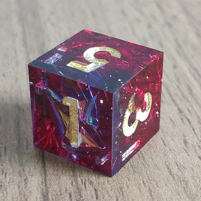 Mini Planet DND D6 täringud Käsitsi valmistatud vaigust 6 küljega täringud, teravate servadega Mitmetahulised lillede täringud RPG lauamängude jaoks D&D täringud