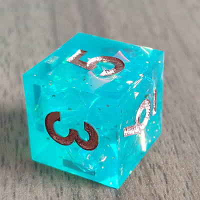 Mini Planet DND D6 täringud Käsitsi valmistatud vaigust 6 küljega täringud, teravate servadega Mitmetahulised lillede täringud RPG lauamängude jaoks D&D täringud