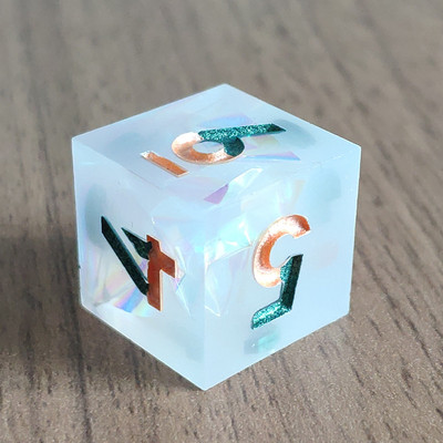 Mini Planet DND D6 täringud Käsitsi valmistatud vaigust 6 küljega täringud, teravate servadega Mitmetahulised lillede täringud RPG lauamängude jaoks D&D täringud