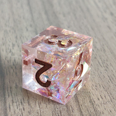 Mini Planet DND D6 täringud Käsitsi valmistatud vaigust 6 küljega täringud, teravate servadega Mitmetahulised lillede täringud RPG lauamängude jaoks D&D täringud