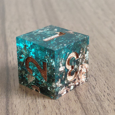 Mini Planet DND D6 täringud Käsitsi valmistatud vaigust 6 küljega täringud, teravate servadega Mitmetahulised lillede täringud RPG lauamängude jaoks D&D täringud