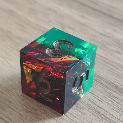 Mini Planet DND D6 täringud Käsitsi valmistatud vaigust 6 küljega täringud, teravate servadega Mitmetahulised lillede täringud RPG lauamängude jaoks D&D täringud