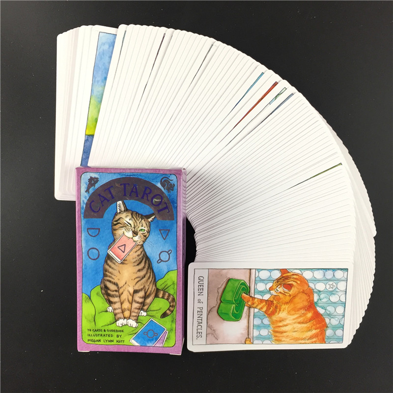 Cat Tarot Cards Magic Teljes angol Olvasás Sorspakli Társasjáték Családi Születésnapi ajándékot játszik
