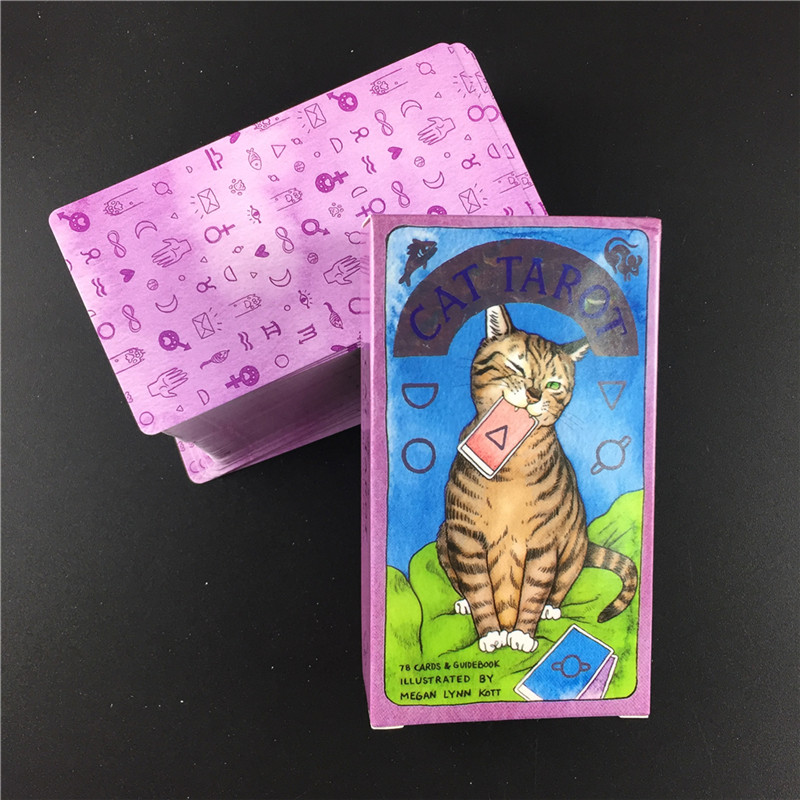 Cat Tarot Cards Magic Teljes angol Olvasás Sorspakli Társasjáték Családi Születésnapi ajándékot játszik
