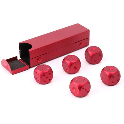 5 tk värviline alumiiniumsulamist metallist täringukarp, ruudukujuline 16 mm ümmargune nurk, kvaliteetne butiiktäringu peopeokkeri mängukomplekt